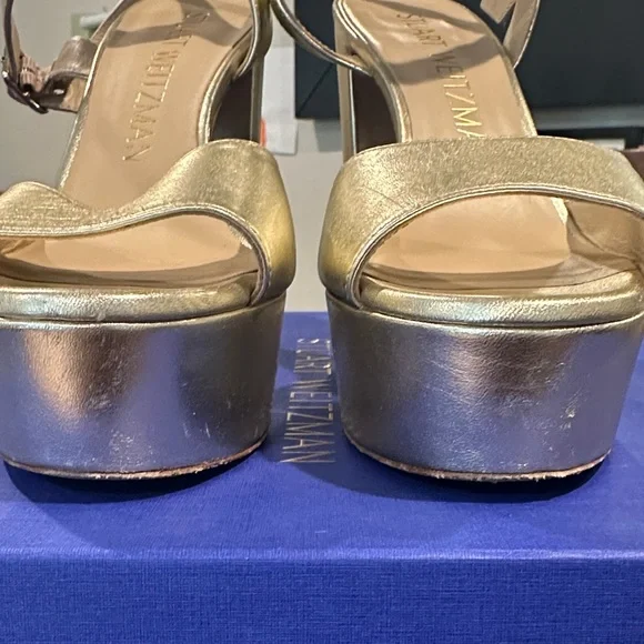 Stuart Weitzman Metallic Gold Heels - Picture 9 of 9